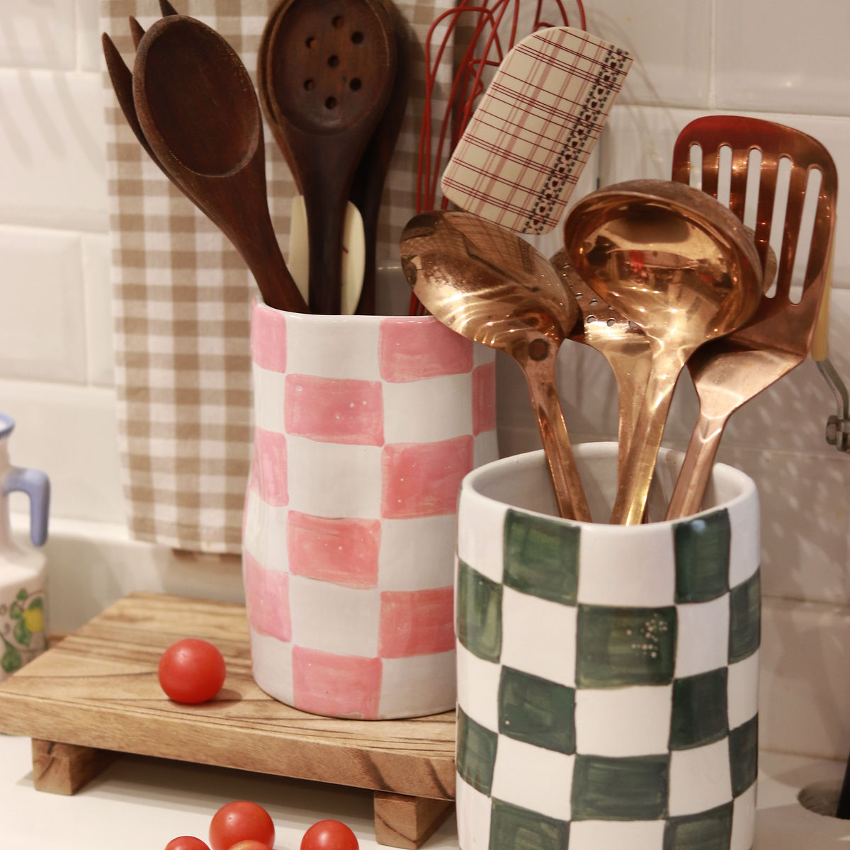 Chess Utensils Holder in Green