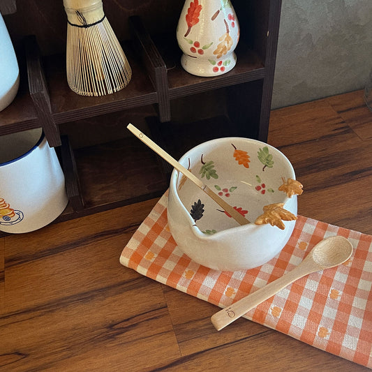 falling leaves matcha set