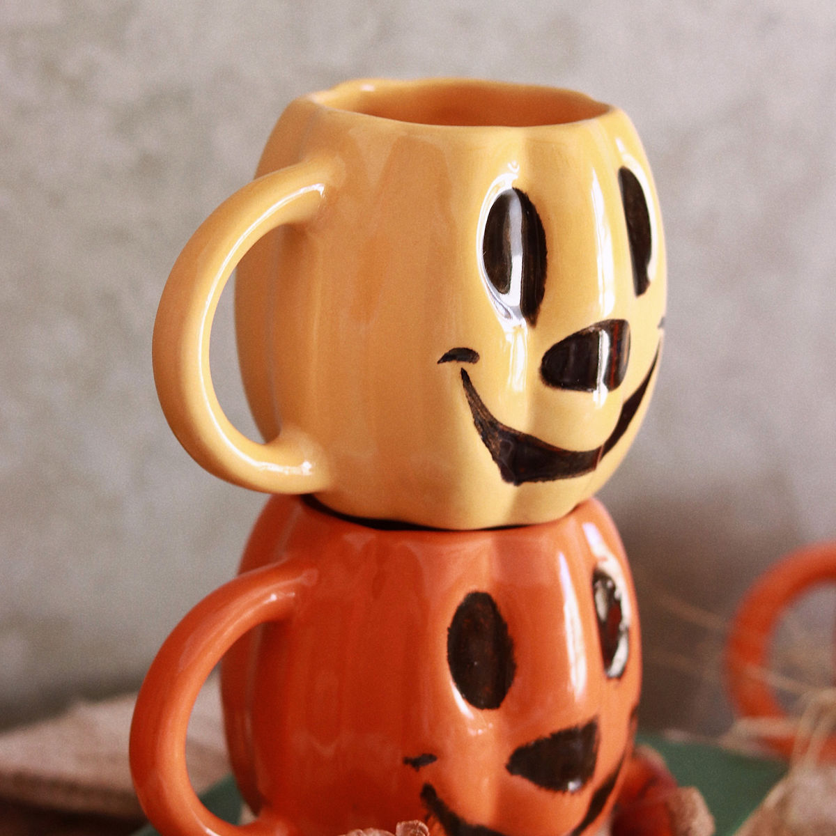 mickey pumpkin mug in yellow