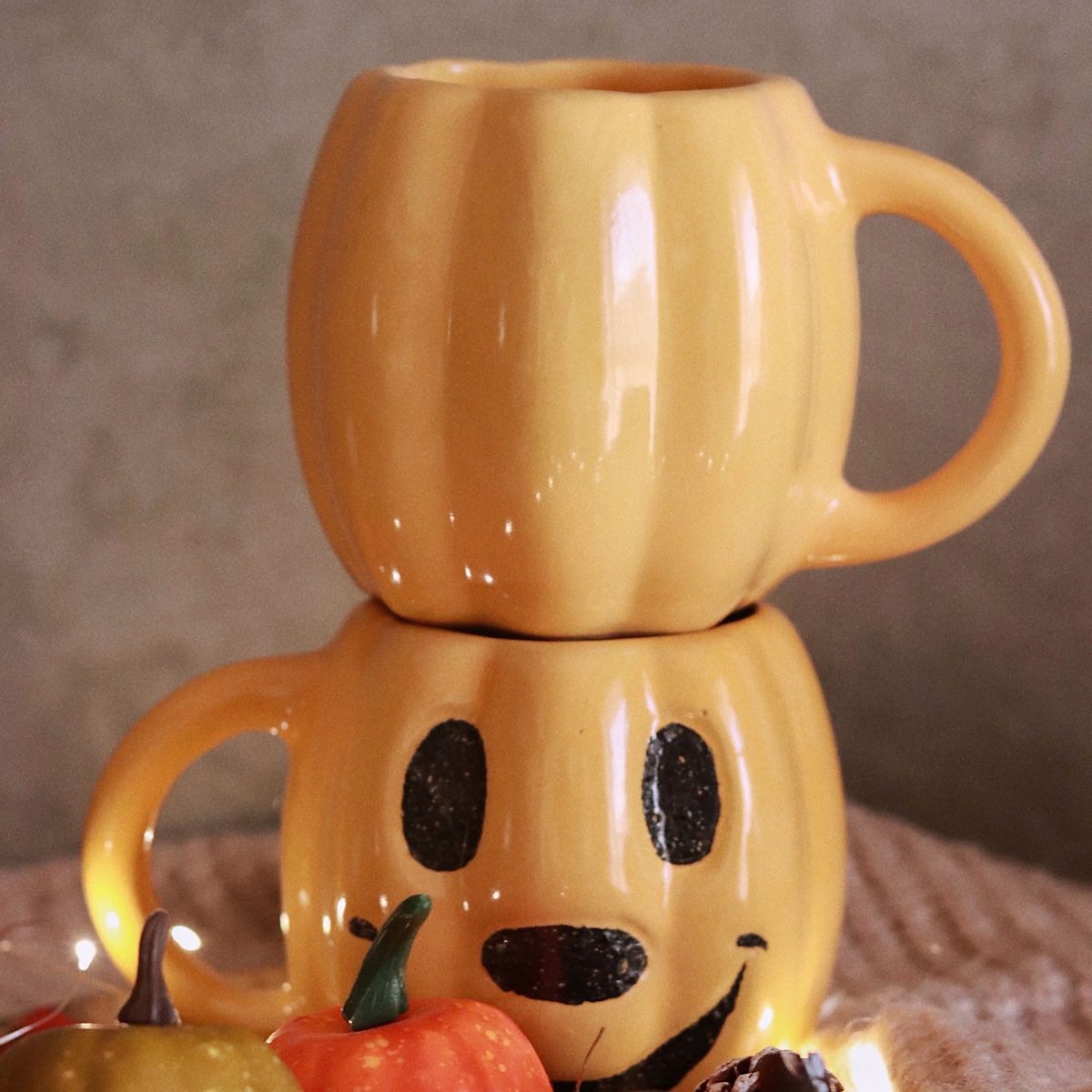 mickey pumpkin mug in yellow